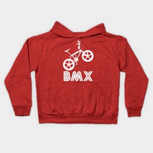 BMX Silhouette (White) Kids Hoodie